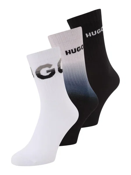 Ponožky HUGO 3P QS RIB RISING CC čierna