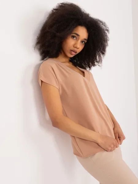 Krótka bluzka Fashionhunters z krótkim rękawem
