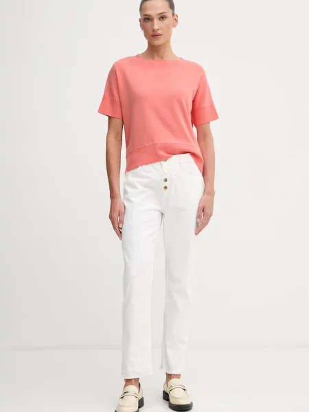 United Colors of Benetton pulover bombažen oranžna