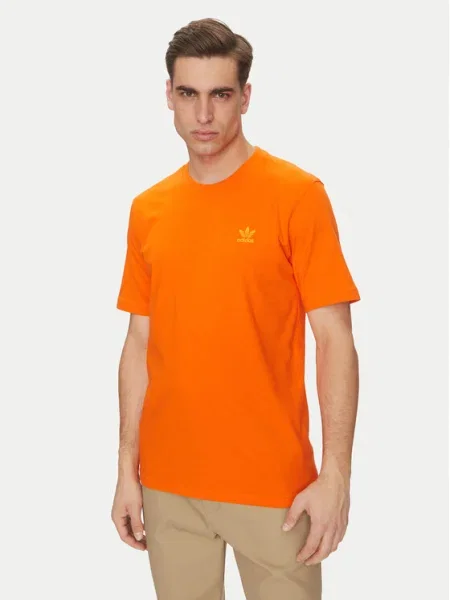 Тениска adidas Originals Trefoil с изчистен дизайн оранжево