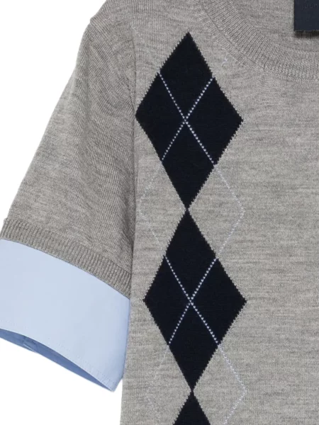 Scurt top Juun.j cu model argyle gri
