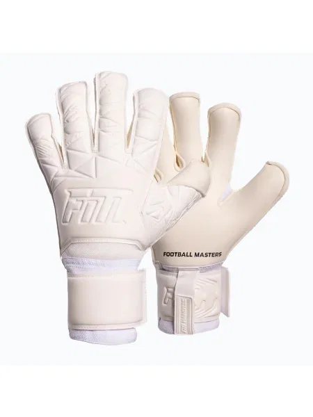 Детски вратарски ръкавици Football Masters Invictus X all white бяло