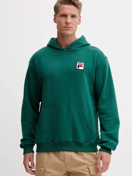 Однотонный свитер Fila с капюшоном зеленый