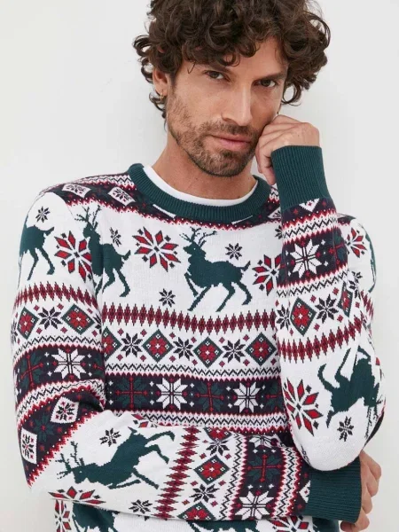 Lindbergh Pulover Christmas / roșu orange / alb verde