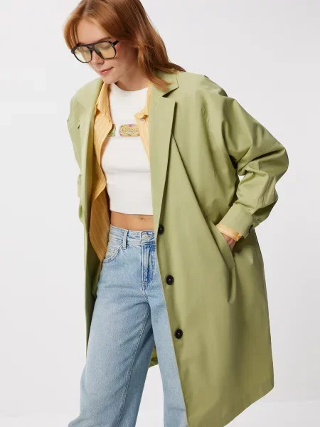 Happiness İstanbul Palton de primăvară-toamnă verde