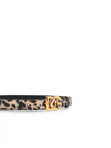 Curea Dolce & Gabbana din piele cu imagine cu model leopard