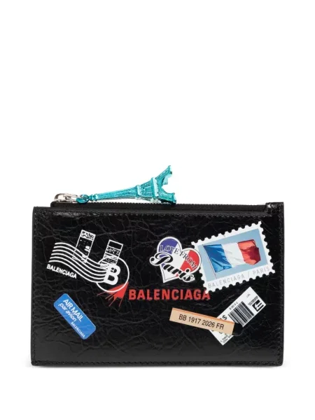 Portofel Balenciaga Cash cu imagine negru