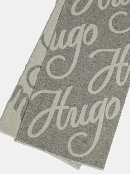 Вовняний шарф HUGO візерунок сірий