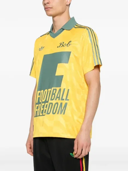 Tricou Adidas alergare cu autograf cu dungi negru