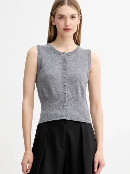 Fracomina kamizelka wełniana lekki szary