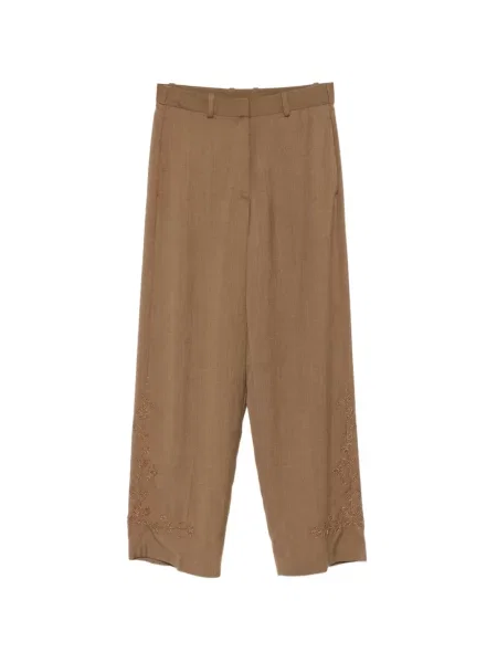 Pantaloni Forte_forte cu broderie maro