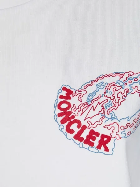 Tricou Moncler cu broderie alb