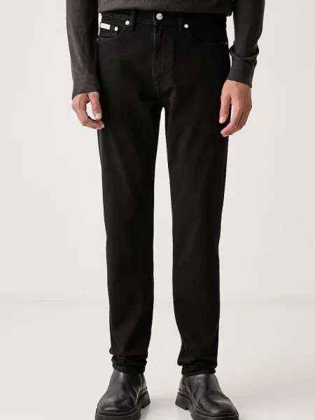 Calvin Klein Jeans blugi tapered pentru bărbați negru