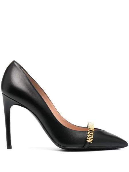 Pantofi cu toc Moschino cu autograf negru