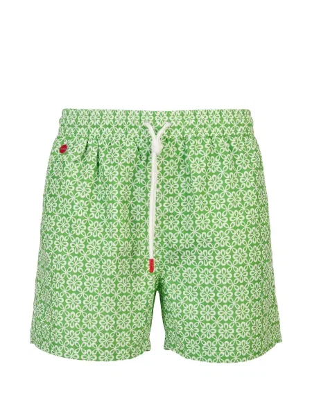 Slip de baie Kiton cu model floral cu imagine verde