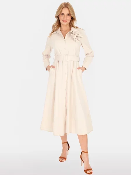 Sukienka Perso biznesowa beżowa
