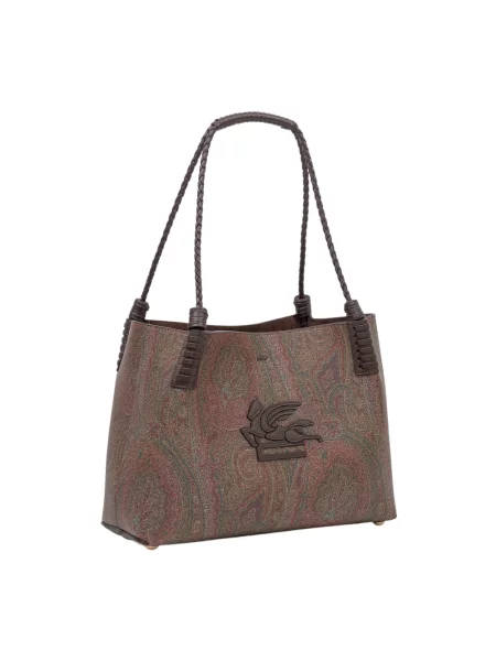 Shopperka Etro skórzana brązowa