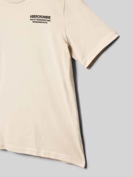 T-shirt z nadrukiem krój regular fit Abercrombie&fitch beżowa
