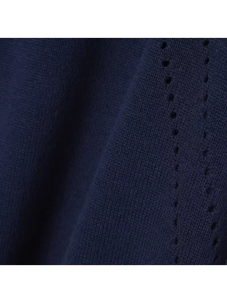Lacoste Sweter 3D Z Okrągłym Kołnierzykiem Granatowy niebieski