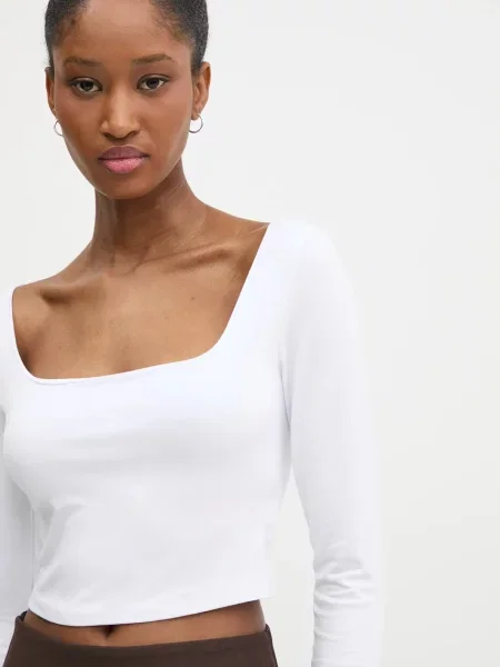 Блуза с дълги ръкави Answear Lab бяло