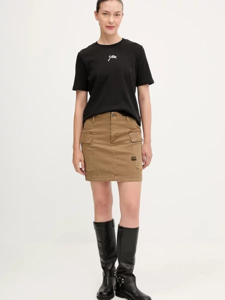 Джинсова спідниця G-Star mini розкльошена сірий