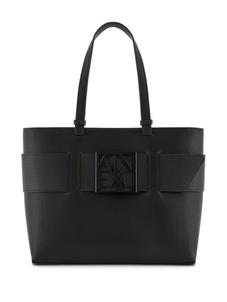 Geantă Armani Exchange cu autograf negru