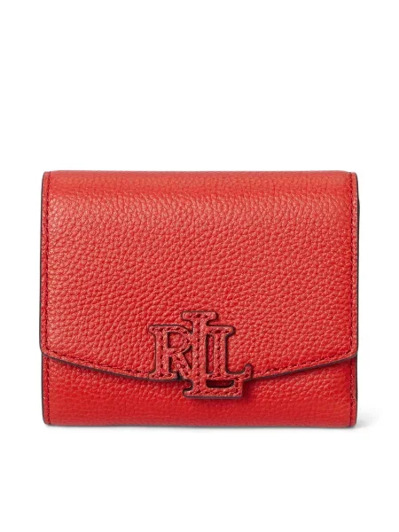 Кожен портфейл Lauren Ralph Lauren черно червено