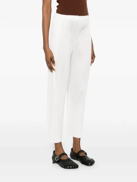 Pantaloni Pleats Please Issey Miyake alb