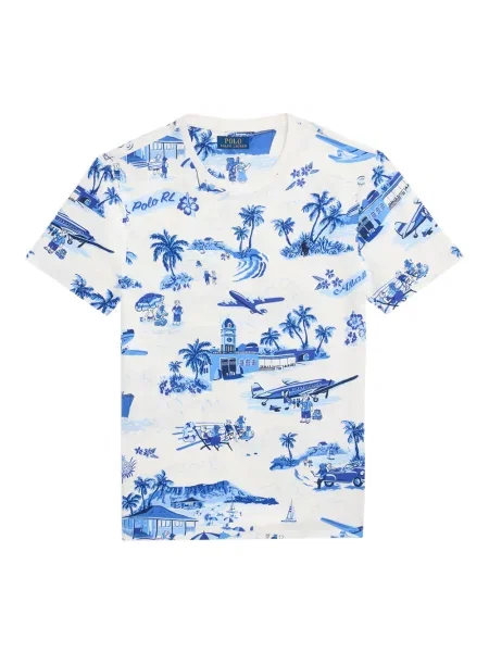 Tricou Polo Ralph Lauren din piele cu broderie în carouri maro