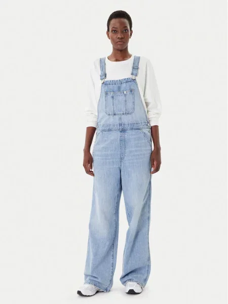 G-Star Raw Ogrodniczki Straight Fit niebieski