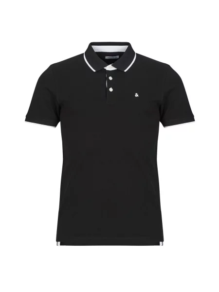 Polo majica Jack & Jones s kratkimi rokavi črna