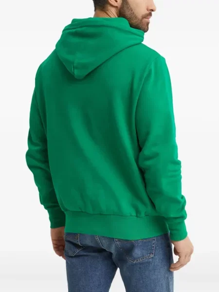 Кожена карирана поло тениска Polo Ralph Lauren бродирана бяло
