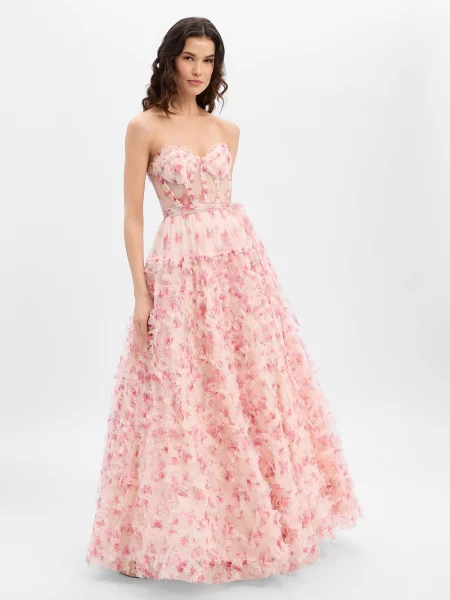 Luxuar Fashion sukienka wieczorowa Kobiety wzorzysty 32 różowy