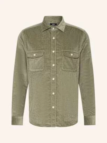 Reiss Manšestrová Košile Regular Fit tmavě zelená