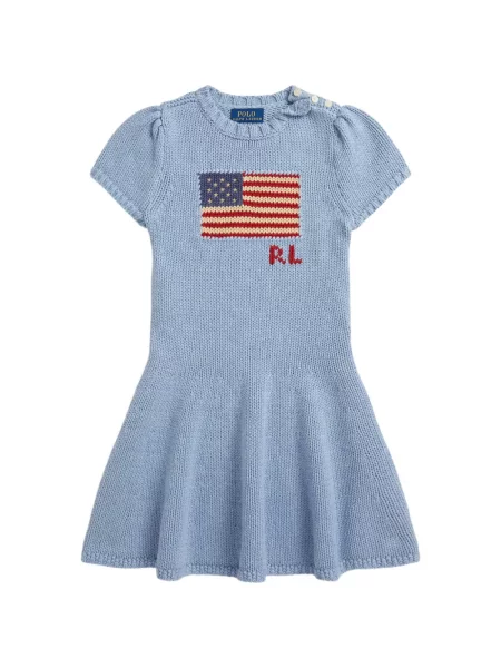 Sukienka dziecięca Polo Ralph Lauren niebieska