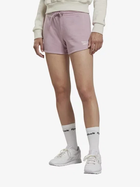 Pantaloni scurți Reebok din material terry alb
