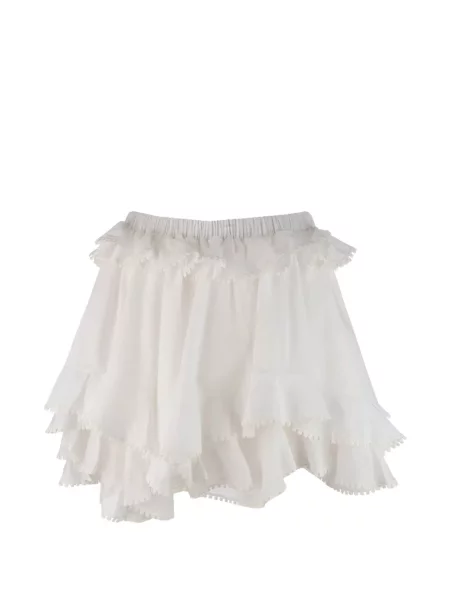 Fusta mini Les Filles D'eva cu volane alb