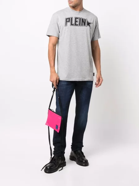 Raštuotas marškinėliai Philipp Plein pilka