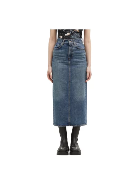Fiorucci spódnica jeansowa Denim Midi granatowy midi ołówkowa niebieska