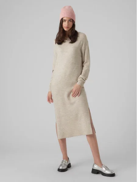 Vero Moda Úpletové šaty béžová