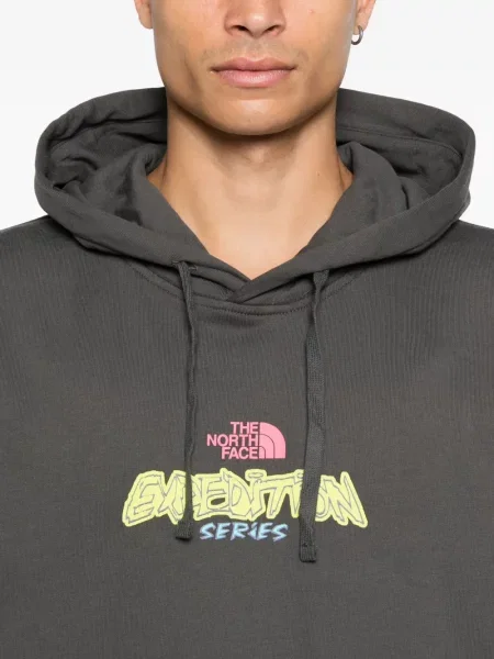 Hanorac cu glugă The North Face cu imagine gri