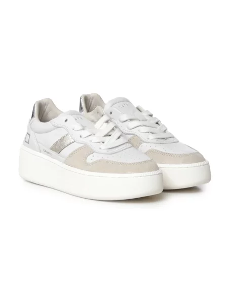 Sneakersy D.a.t.e. skórzane na platformie białe