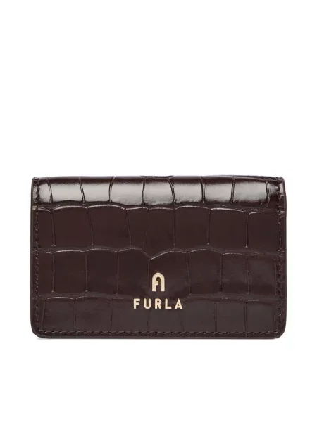 Furla portfel skórzany Camelia brązowy
