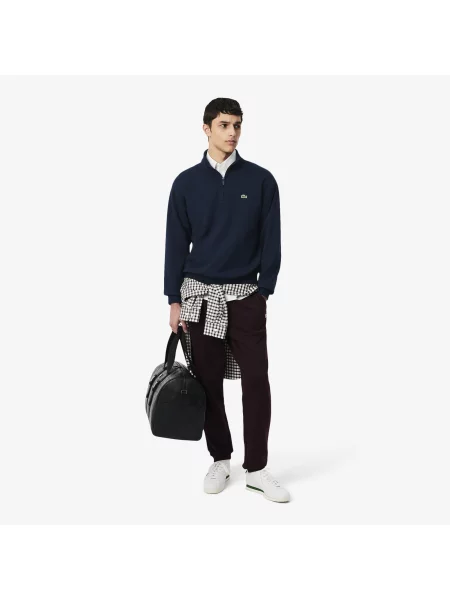 Lacoste Bluza Z Kołnierzem Na Z Dresówki granatowa