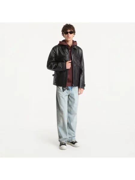 Jachetă Leather Blouson Black XL negru