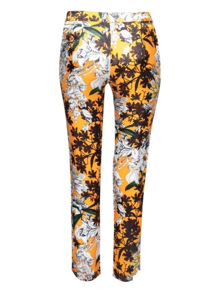 Pantaloni Msgm cu model floral cu imagine portocaliu