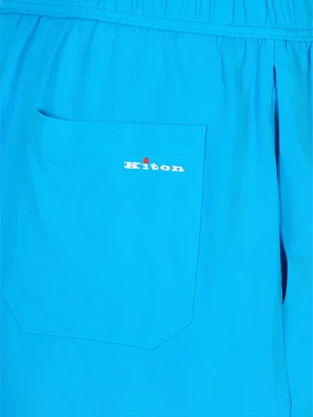 Pantaloni scurți Kiton cu autograf albastru