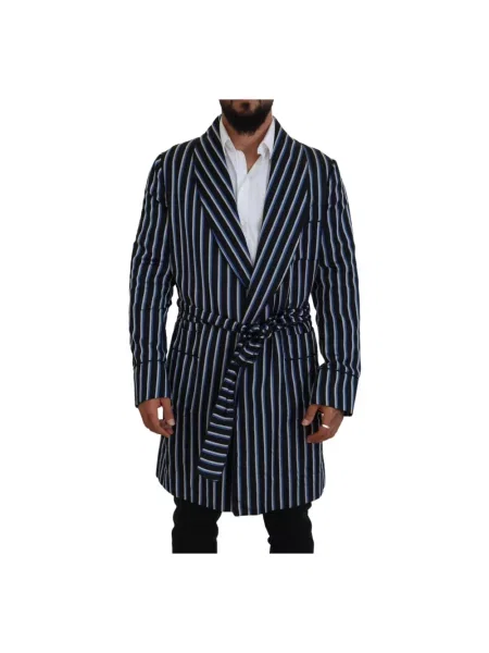 Wielobarwność szlafrok Dolce And Gabbana z nadrukiem w paski czarny