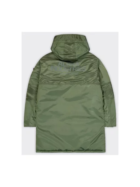 Lniana parka Alpha Industries zielona