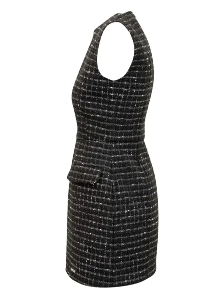 Rochie Msgm în carouri din tweed de costum negru